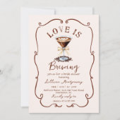 ラブイズブルーイングエスプレッソマルティーニブライダルシャワー 招待状 (正面)