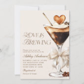 ラブイズブルーイングエスプレッソマルティーニブライダルシャワー 招待状 (正面)
