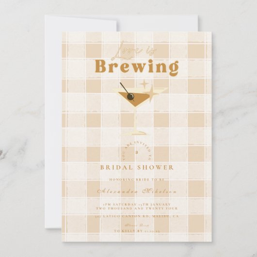 ラブイズブルーイングエスプレッソマルティーニブライダルシャワー 招待状 (正面)