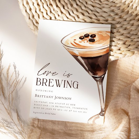 ラブイズブルーイングエスプレッソマルティーニブライダルシャワー 招待状