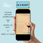 ラブイズブルーイングエスプレッソマルティーニブライダルシャワー 招待状