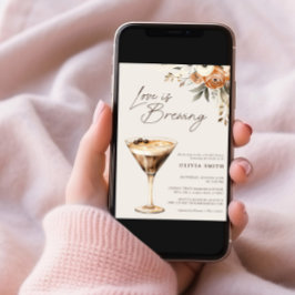 ラブイズブルーイングエスプレッソマルティーニブライダルシャワー 招待状