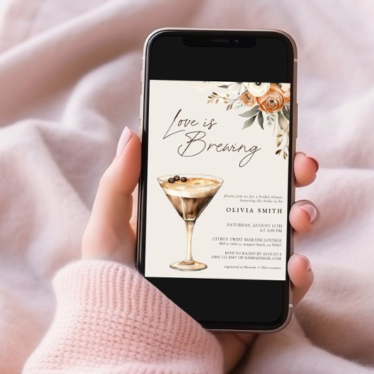ラブイズブルーイングエスプレッソマルティーニブライダルシャワー 招待状