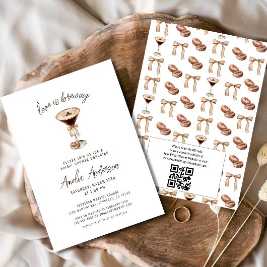 ラブイズブルーイングエスプレッソマルティーニブライダルシャワー 招待状