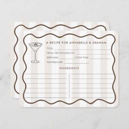 ラブイズブルーイングエスプレッソマルティーニレシピカード 招待状 (正面/裏面)