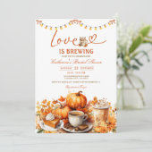 ラブイズブルーイングカボチャブライダルシャワー秋秋 招待状 (スタンド正面)