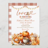 ラブイズブルーイングカボチャブライダルシャワー秋秋 招待状 (正面/裏面)
