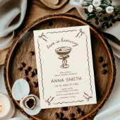 ラブイズブルーイングコーヒーエスプレッソブライダルシャワー 招待状