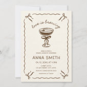 ラブイズブルーイングコーヒーエスプレッソブライダルシャワー 招待状 (正面)