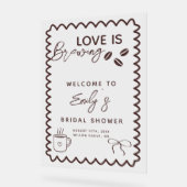 ラブイズブルーイングコーヒーテーマブライダルシャワー アクリルサイン (傾斜)