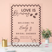 ラブイズブルーイングコーヒーテーマブライダルシャワー アクリルサイン (ウェディング)