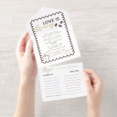 ラブイズブルーイングコーヒーテーマブライダルシャワー オールインワン招待状 (切り取り部)