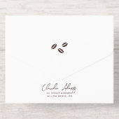 ラブイズブルーイングコーヒーテーマブライダルシャワー オールインワン招待状 (背面)