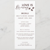 ラブイズブルーイングコーヒーテーマブライダルシャワー メニュー (正面)