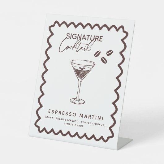 ラブイズブルーイングコーヒーテーマブライダルシャワー 台座サイン (正面)