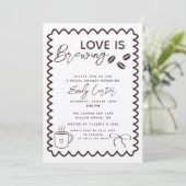 ラブイズブルーイングコーヒーテーマブライダルシャワー 招待状 (スタンド正面)