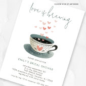 ラブイズブルーイングコーヒーハートブライダルシャワー 招待状