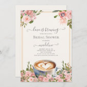 ラブイズブルーイングコーヒーバラブライダルシャワー 招待状 (正面/裏面)