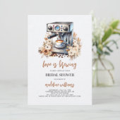 ラブイズブルーイングコーヒーフローラブライダルシャワー 招待状 (スタンド正面)