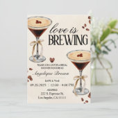 ラブイズブルーイングコーヒーブライダルシャワーテーマエビテ 招待状 (スタンド正面)
