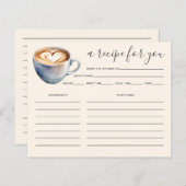 ラブイズブルーイングコーヒーブライダルシャワーレシピカード (正面/裏面)