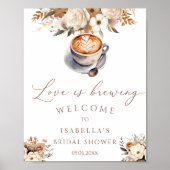 ラブイズブルーイングコーヒーブライダルシャワー歓迎 ポスター (正面)