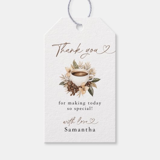 ラブイズブルーイングコーヒーブライダルシャワー ギフトタグ (正面)