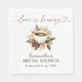 ラブイズブルーイングコーヒーブライダルシャワー スタンダードランチョンナプキン (正面)