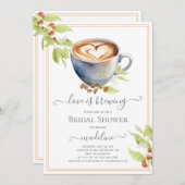 ラブイズブルーイングコーヒーブライダルシャワー 招待状 (正面/裏面)