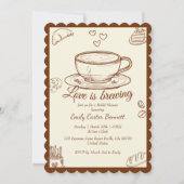 ラブイズブルーイングコーヒーブライダルシャワー 招待状 (正面)