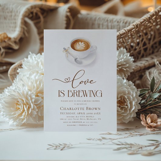 ラブイズブルーイングコーヒーブライダルシャワー 招待状