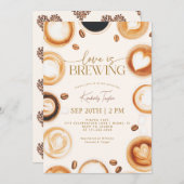 ラブイズブルーイングコーヒーブライダルシャワー 招待状 (正面/裏面)