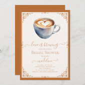 ラブイズブルーイングコーヒーブライダルシャワー 招待状 (正面/裏面)