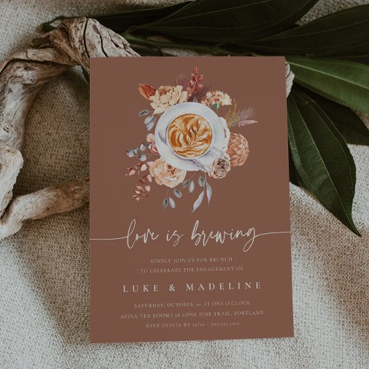 ラブイズブルーイングコーヒーブランチ婚約パーティ 招待状