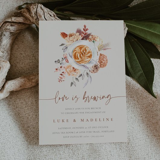 ラブイズブルーイングコーヒーブランチ婚約パーティ 招待状