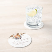 ラブイズブルーイングコーヒーボホブライダルシャワー ラウンドペーパーコースター (インサイチュ)