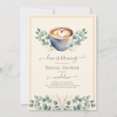 ラブイズブルーイングコーヒーユーカリブライダルシャワー 招待状 (正面)