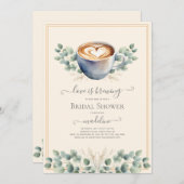 ラブイズブルーイングコーヒーユーカリブライダルシャワー 招待状 (正面/裏面)