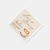 ラブイズブルーイングコーヒーラテブライダルシャワー スタンダードカクテルナプキン (角)