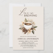 ラブイズブルーイングコーヒーラテボホブライダルシャワー 招待状 (正面)