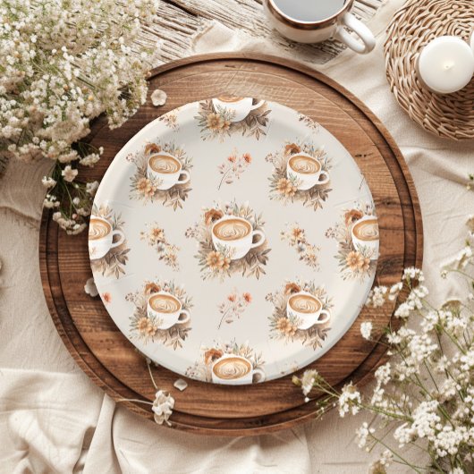 ラブイズブルーイングコーヒー秋ブライダルシャワー ペーパープレート