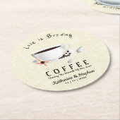 ラブイズブルーイングコーヒー結婚式の引き出物 ラウンドペーパーコースター (アングル)