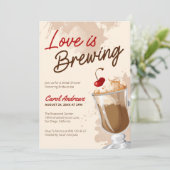 ラブイズブルーイングコーヒー&クリームブライダルシャワー 招待状 (スタンド正面)