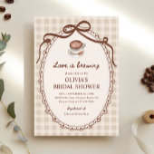 ラブイズブルーイングジンガムコーヒーブライダルシャワー 招待状