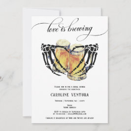 ラブイズブルーイングスケルトンハンズビールブライダルシャワー 招待状