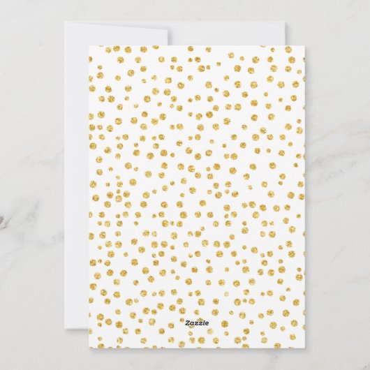 ラブイズブルーイングティーシャワー金ゴールドグリッター招待状 シーズンカード (裏面)