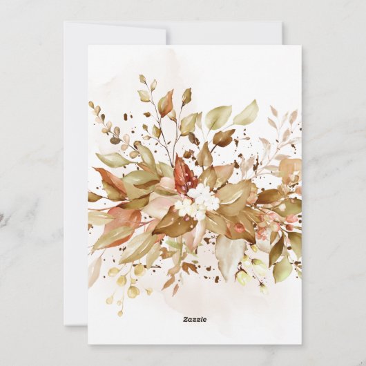 ラブイズブルーイングティーブライダルシャワー秋招待状 シーズンカード (裏面)