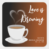 ラブイズブルーイングテラコッタ&ブラックブライダルシャワー スクエアシール (正面)