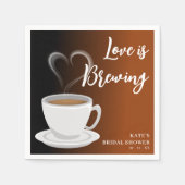 ラブイズブルーイングテラコッタ&ブラックブライダルシャワー スタンダードカクテルナプキン (正面)