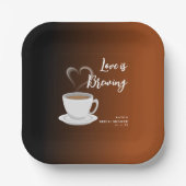 ラブイズブルーイングテラコッタ&ブラックブライダルシャワー ペーパープレート (正面)